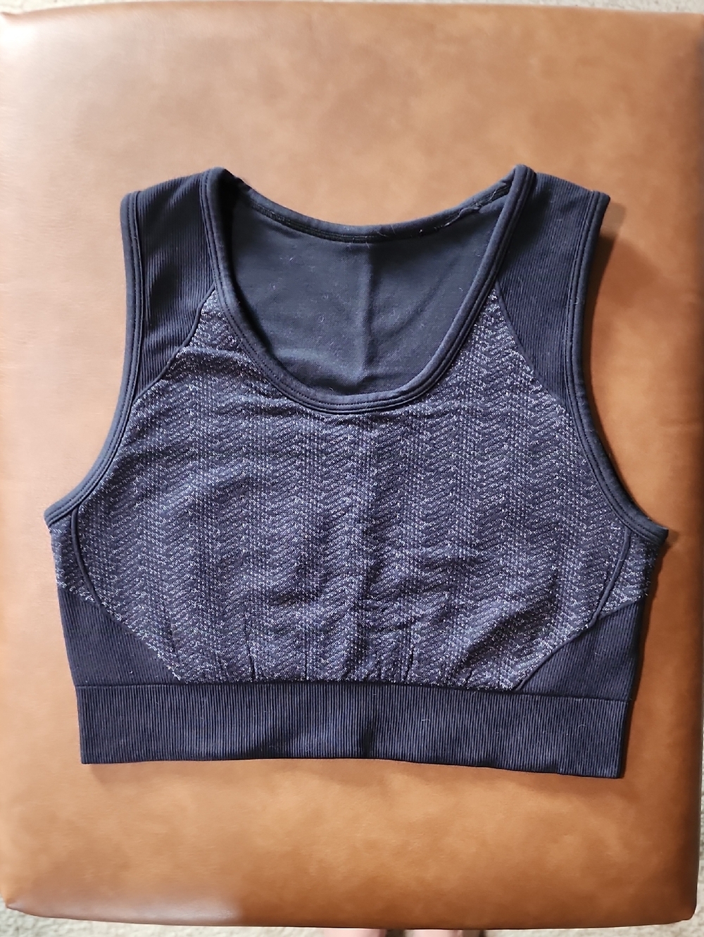 Zella Black Ribbed Seamless Sports Bralette